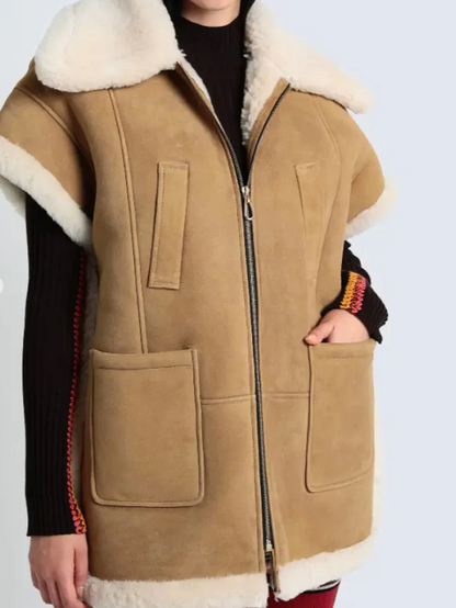 Lambskin Vest, Fur And Leather Integrated