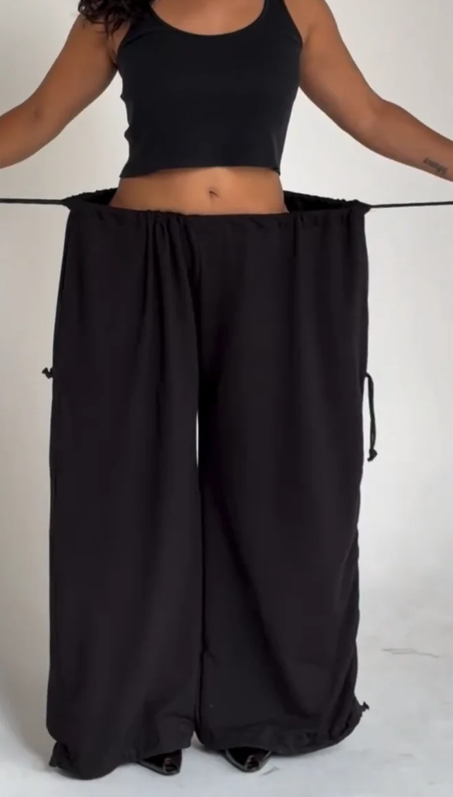 Drawstring Pleated Pants