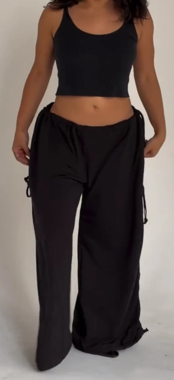 Drawstring Pleated Pants