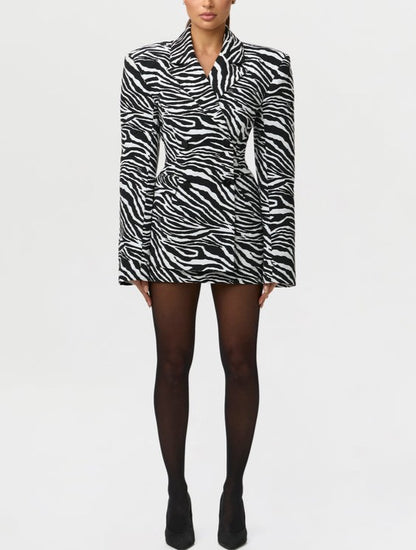 Zebra-print blazer and skirt Outfit