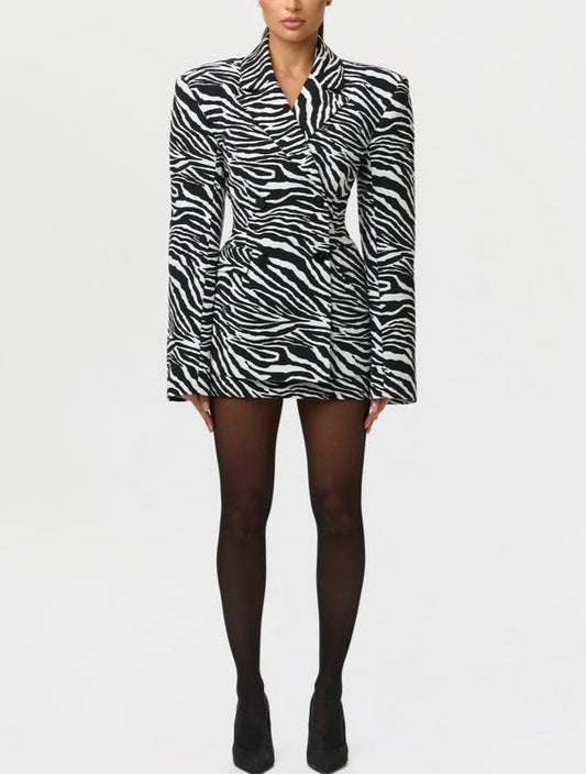 Zebra-print blazer and skirt Outfit