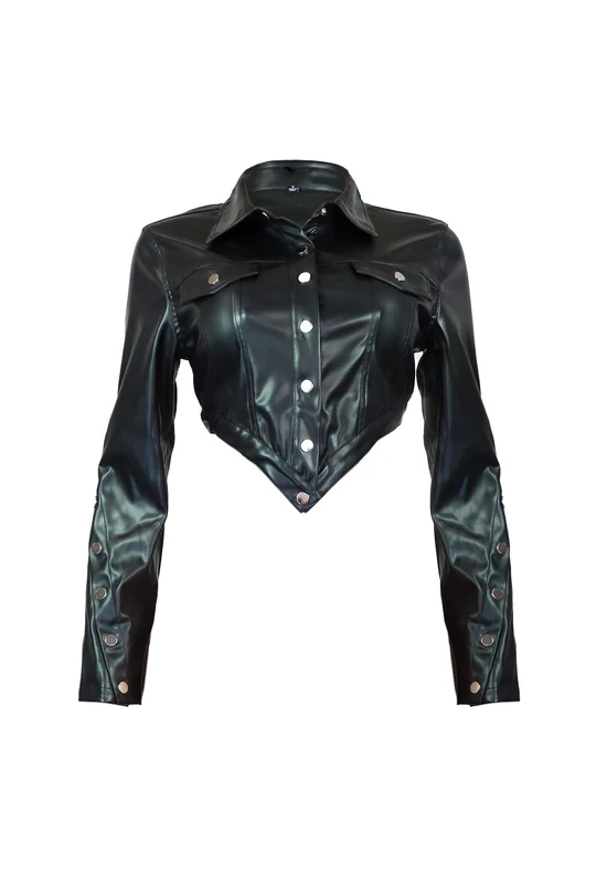 Asymmetrical PU Crop Jacket