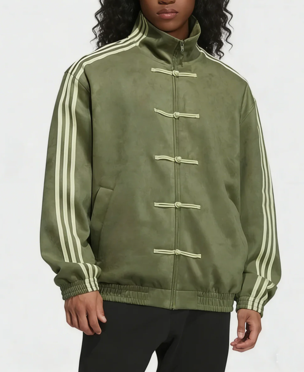 Embroidered Three Stripes Tang Suit Loose Jacket
