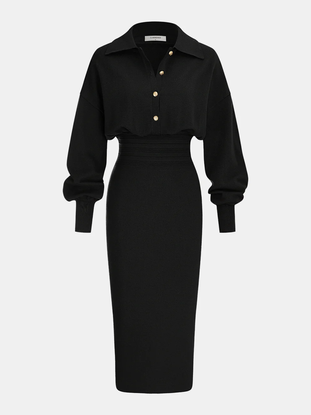 Cinched Waist Knit Shirt Dress