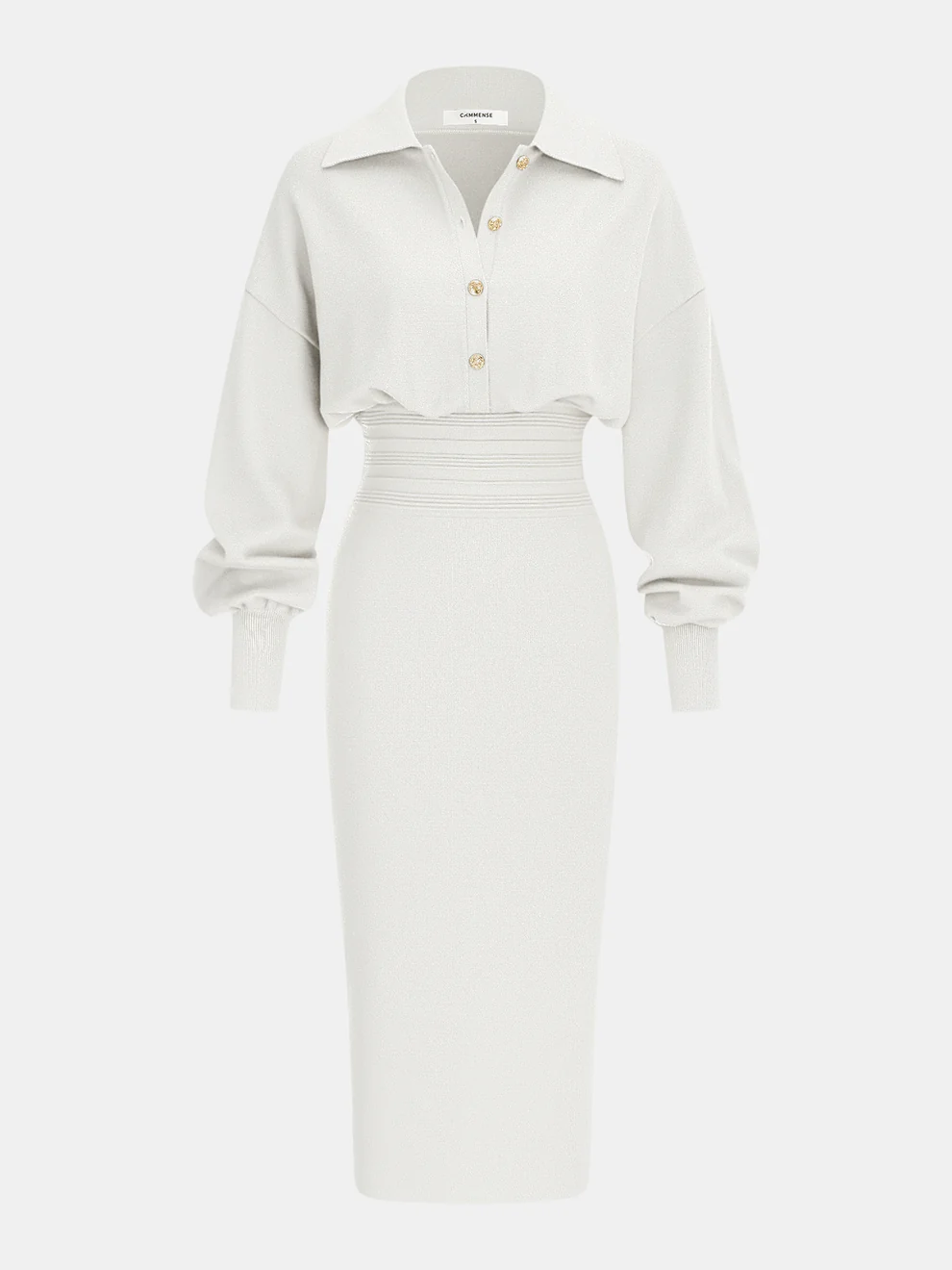 Cinched Waist Knit Shirt Dress