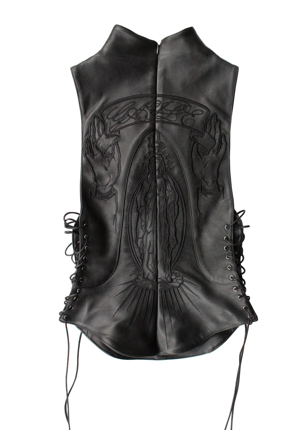 Leather bodice+Denim Corset Overalls
