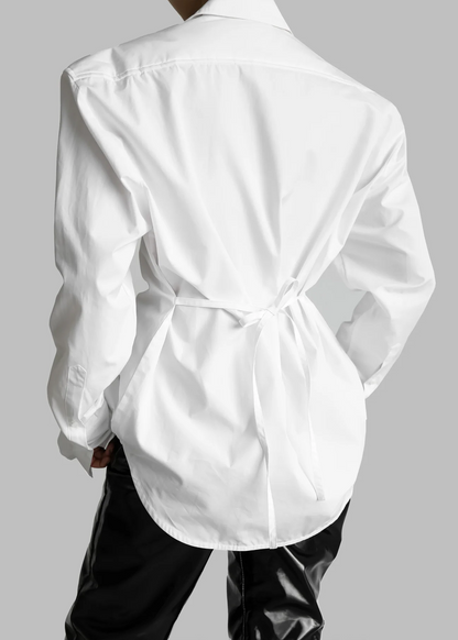 Waist-cinching padded shirt