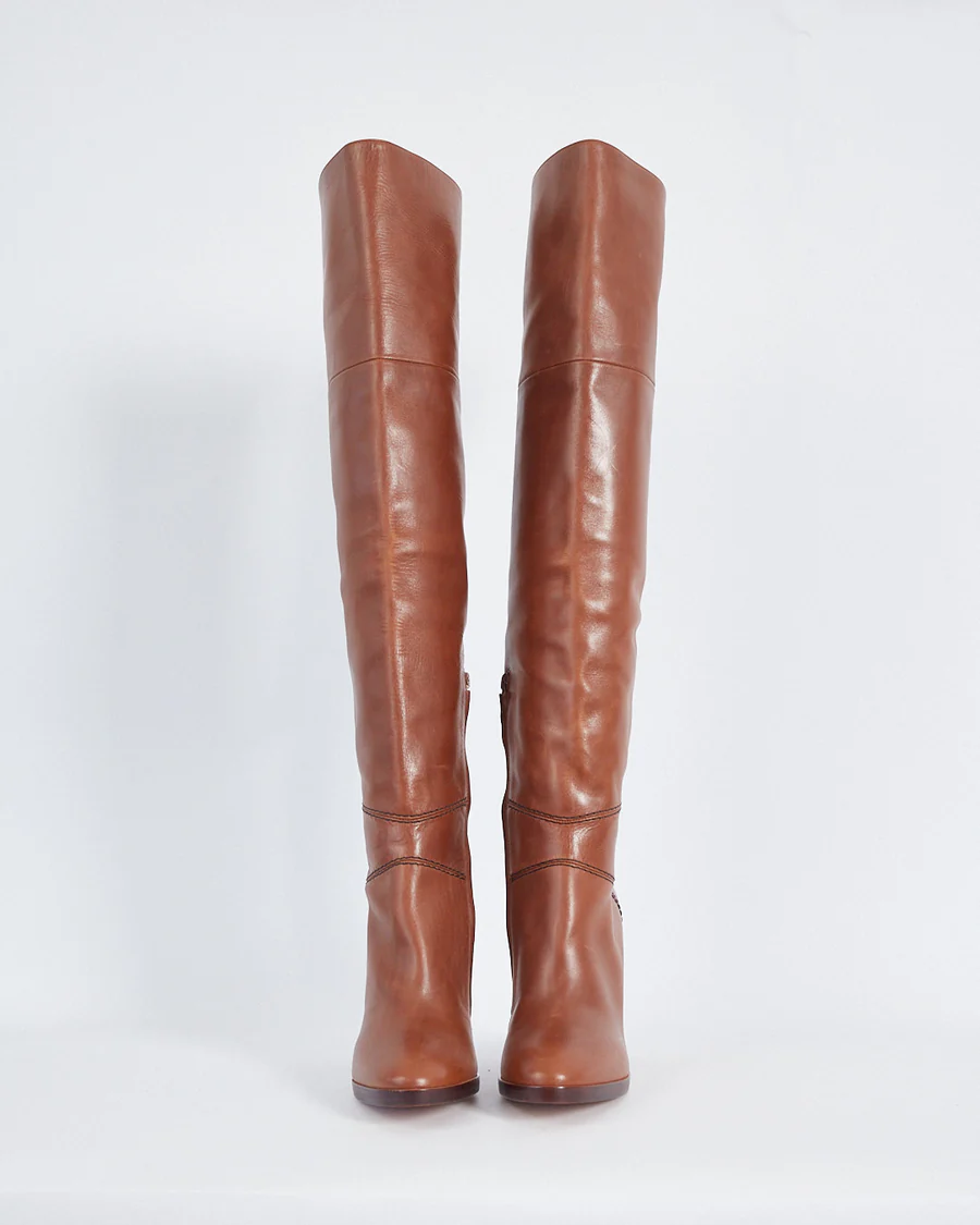 Knee high block heel boots