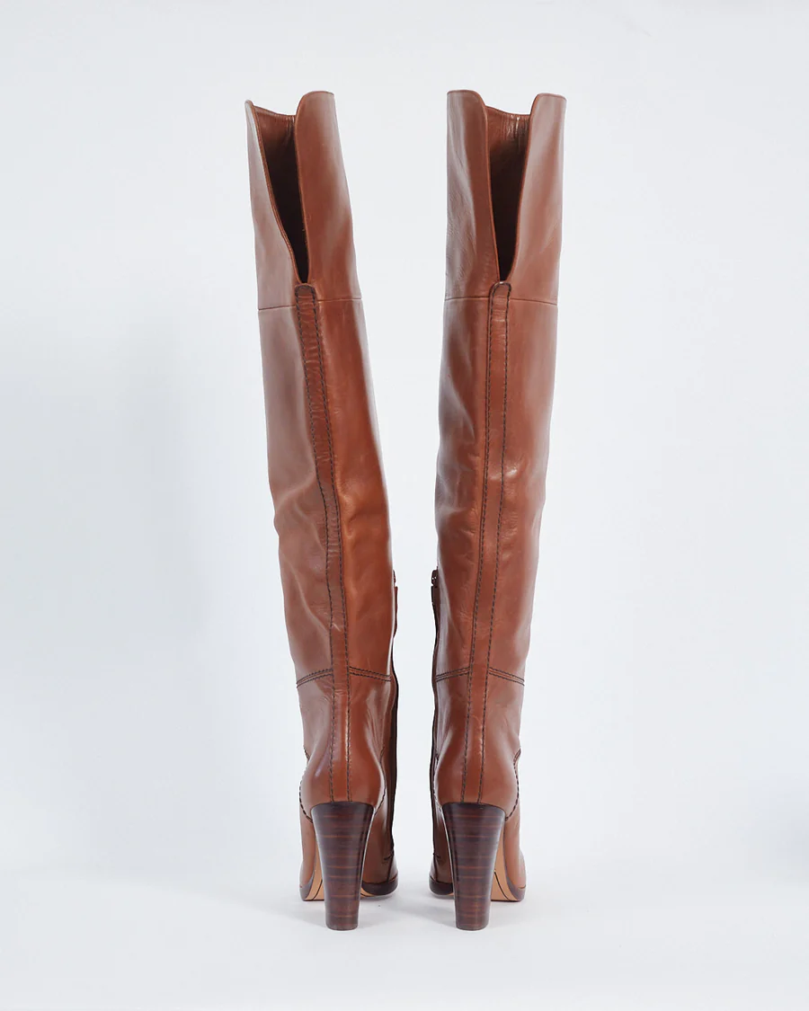 Knee high block heel boots
