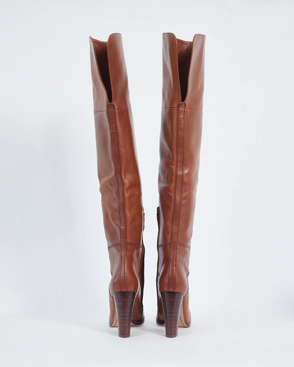 Knee high block heel boots