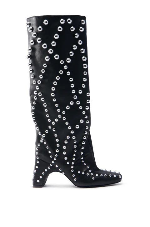 Studded Knee High Boot