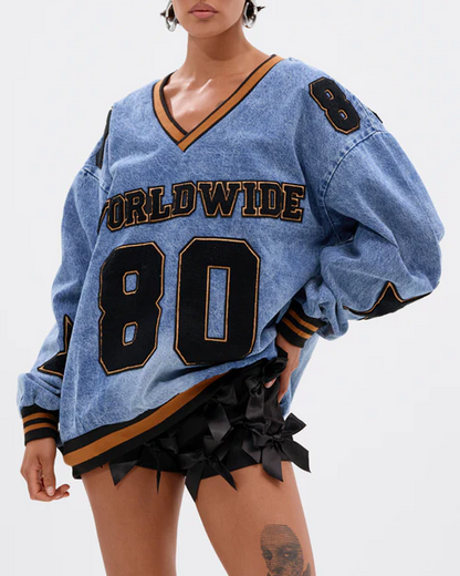 THE WORLD DENIM SWEATSHIRT