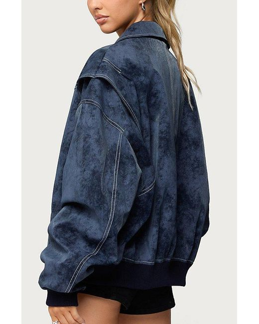 Faux Leather Bomber Jacket