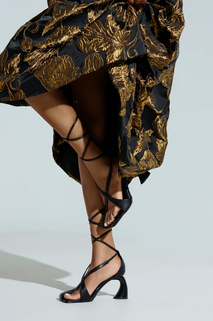 Black high-heeled shoes