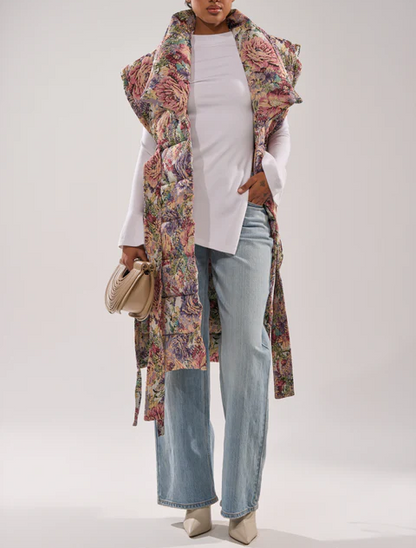 Printed Down Puffer Vest Jacket