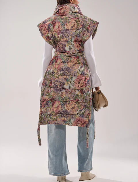 Printed Down Puffer Vest Jacket