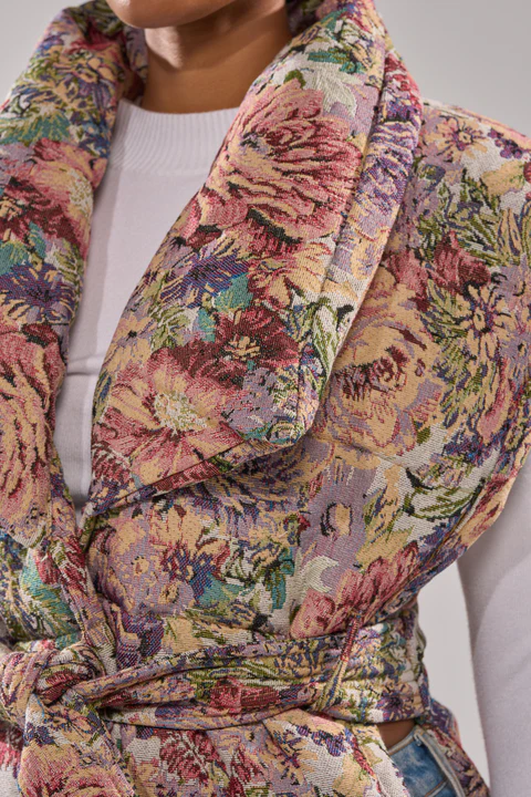 Printed Down Puffer Vest Jacket