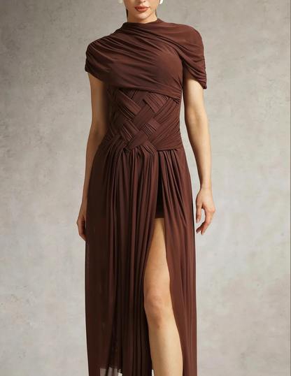 Braided Tulle Maxi Dress