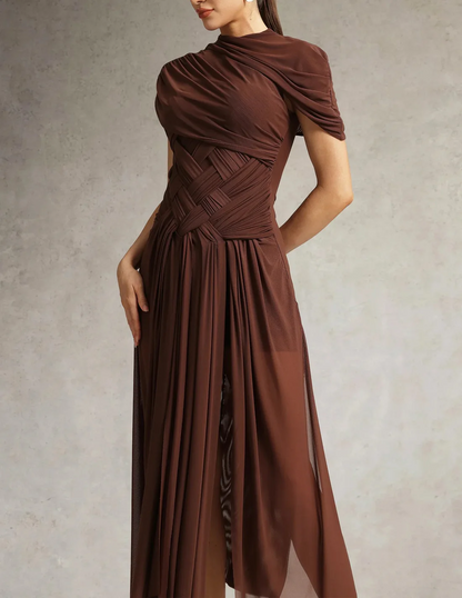Braided Tulle Maxi Dress