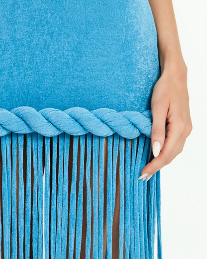Pretty blue fringed dress