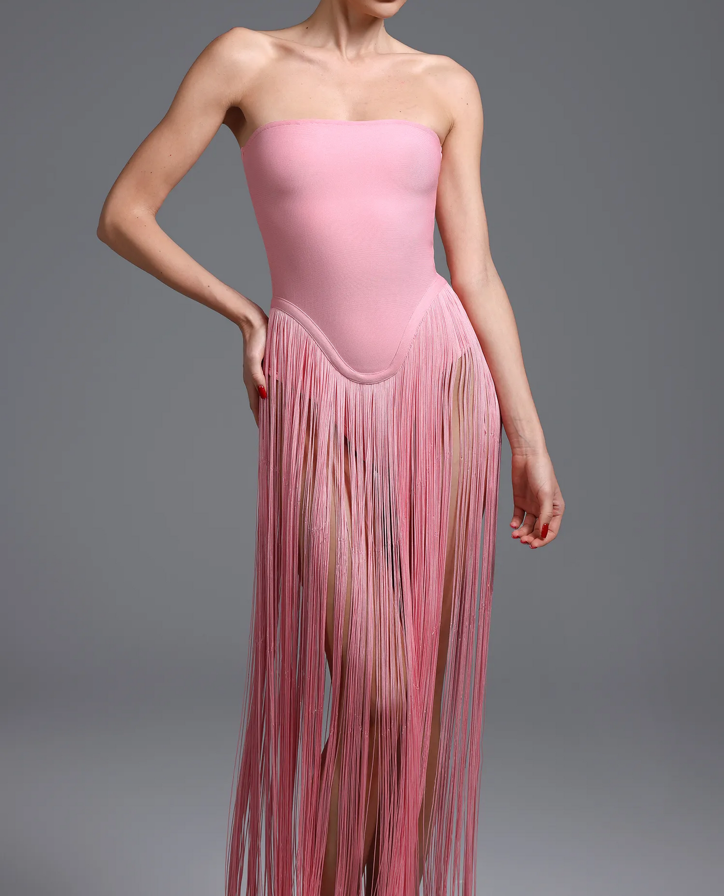 Strapless Fringe Dress