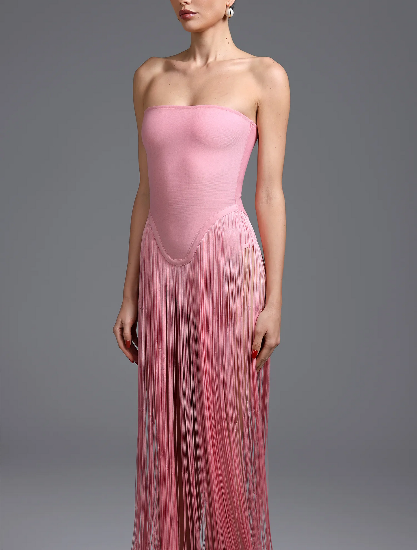 Strapless Fringe Dress