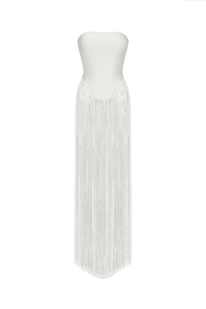 Strapless Fringe Dress
