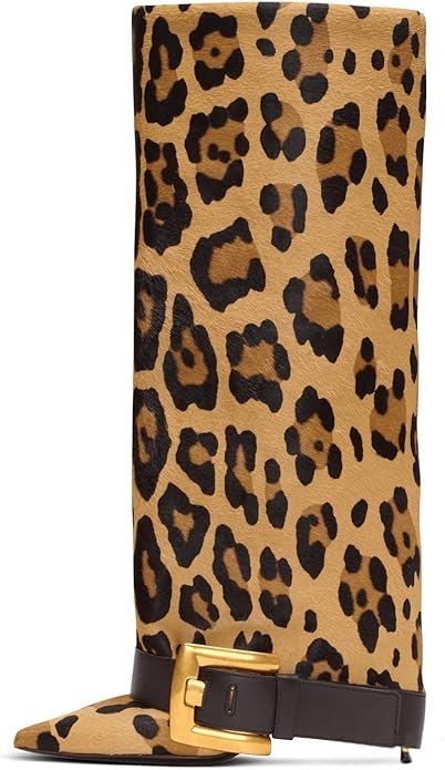 Heeled Knee High Leather Boots