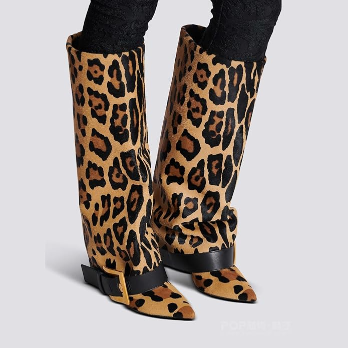 Heeled Knee High Leather Boots