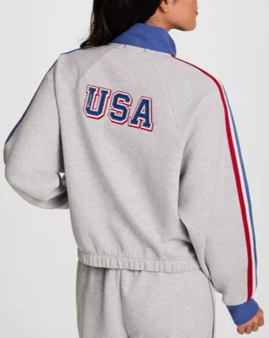 USA Full-Zip Button-Up Sweatshirt Set