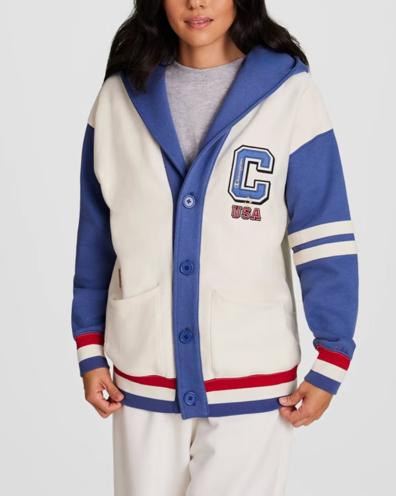 USA Full-Zip Button-Up Sweatshirt Set