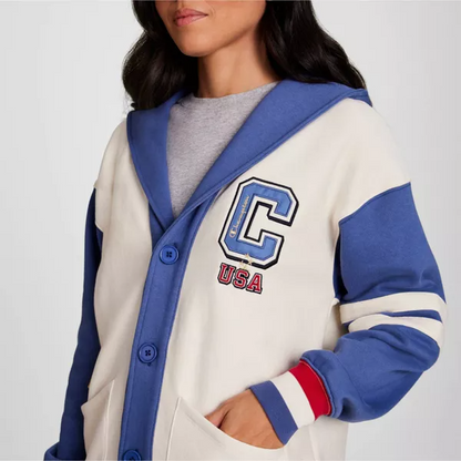 USA Full-Zip Button-Up Sweatshirt Set