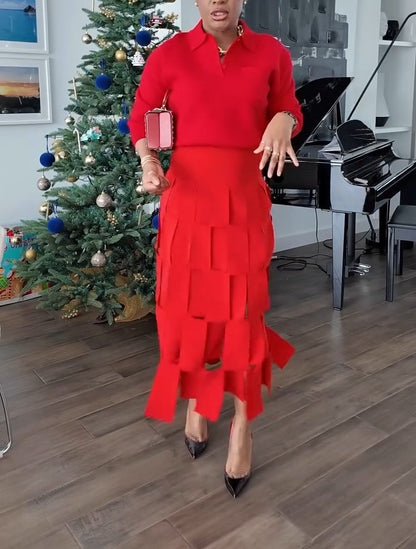 Multi-Angle Double-Layer Skirt Set