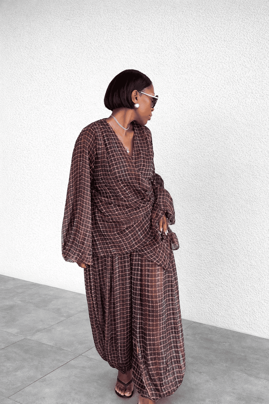 Checkered Chiffon Set