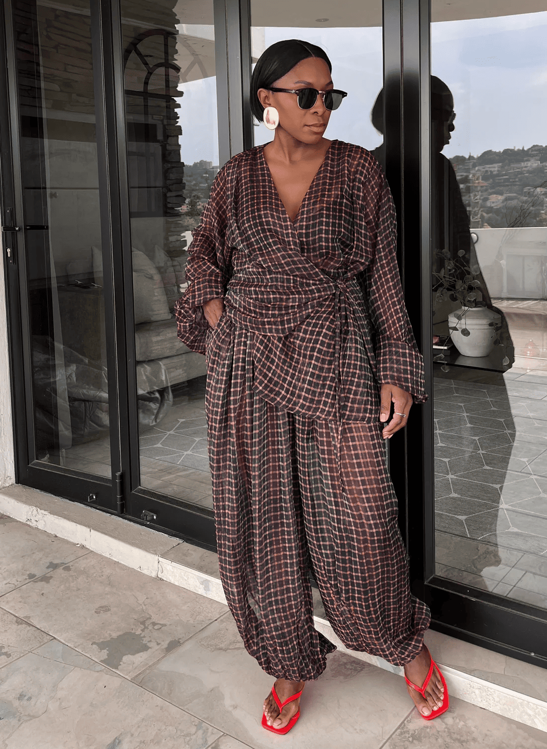 Checkered Chiffon Set