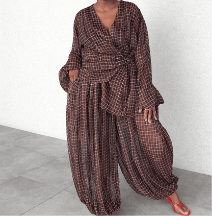 Checkered Chiffon Set