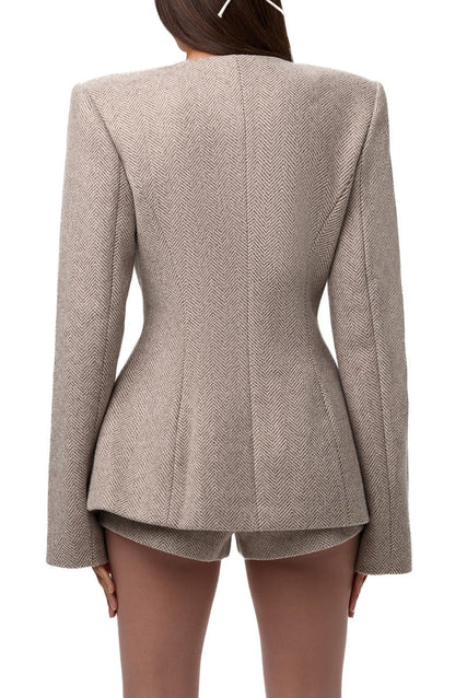 Herringbone Wool Blazer
