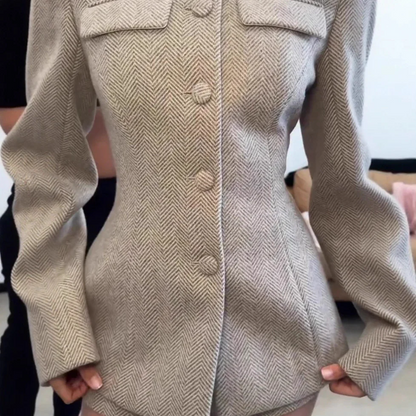 Herringbone Wool Blazer