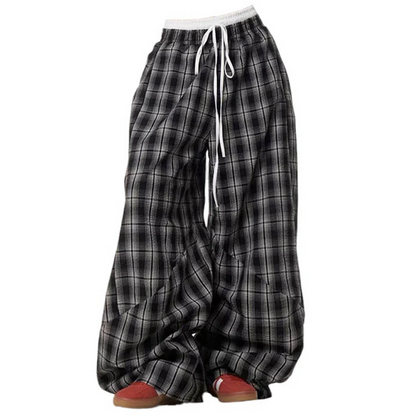 Plaid Wide Leg Pants