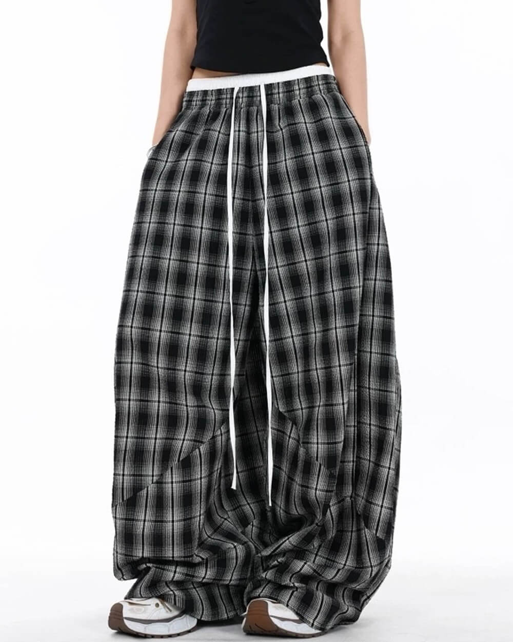 Plaid Wide Leg Pants