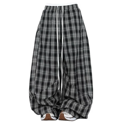 Plaid Wide Leg Pants