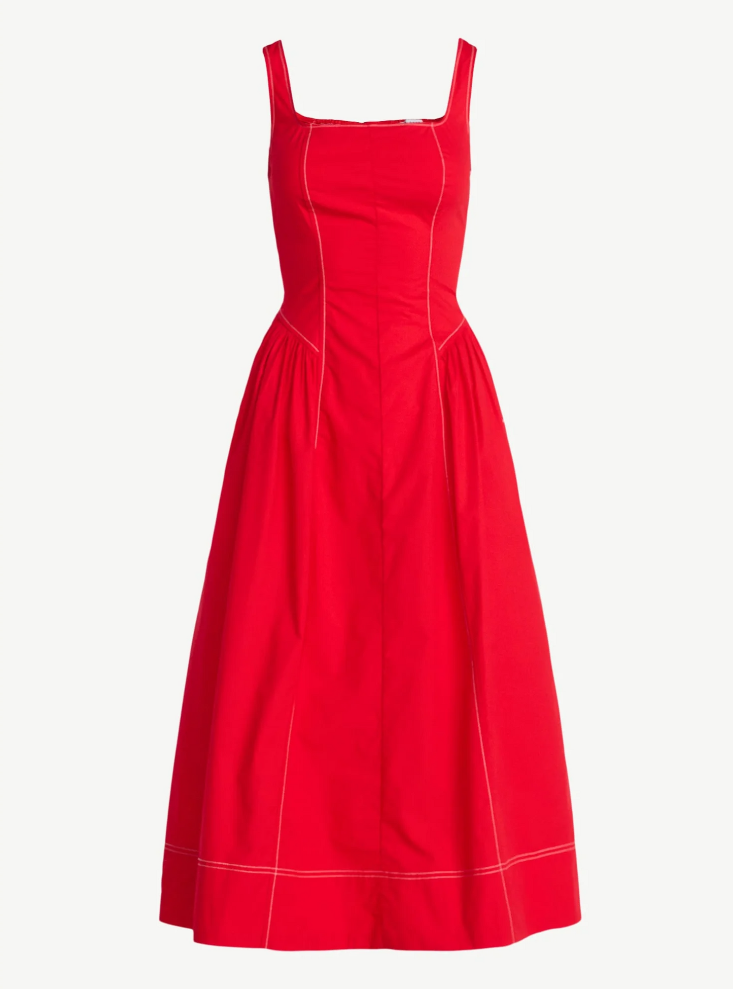 Heart-Pattern Knit Cardigan + Red  Strappy Maxi Dress