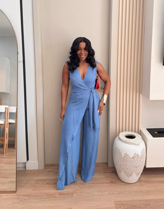 Waist tie jumpsuit
