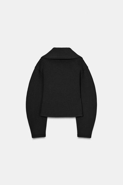 Fitted Neoprene Effect Jacket + Pants Two-Piece Set