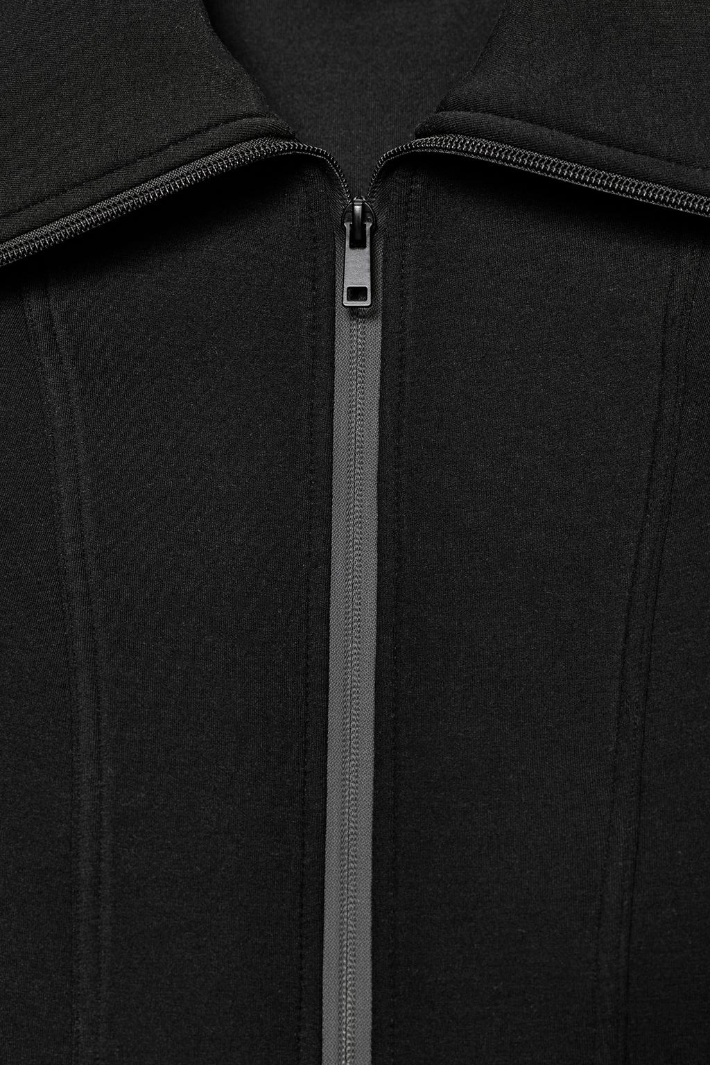 Fitted Neoprene Effect Jacket + Pants Two-Piece Set