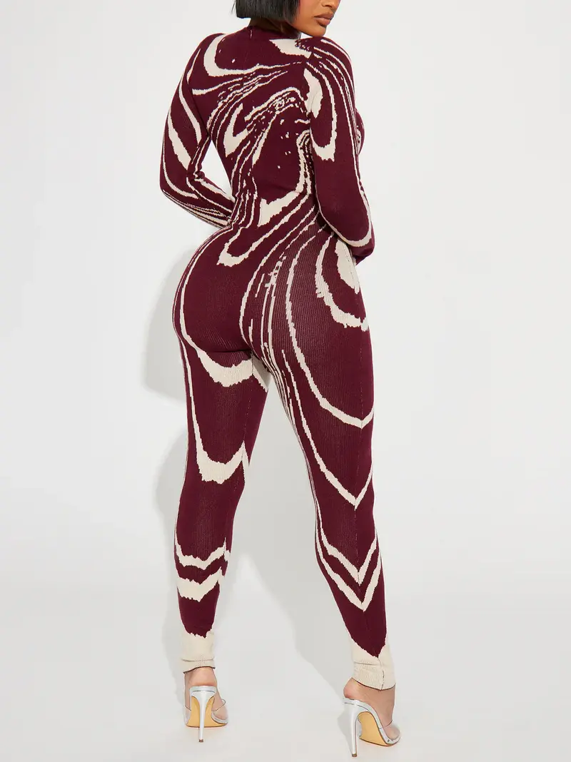 Color-Printed Knit Jumpsuit
