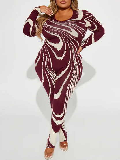 Color-Printed Knit Jumpsuit