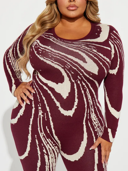 Color-Printed Knit Jumpsuit