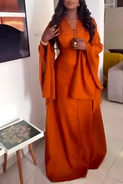 Long-Sleeve Bell-Sleeve Dress