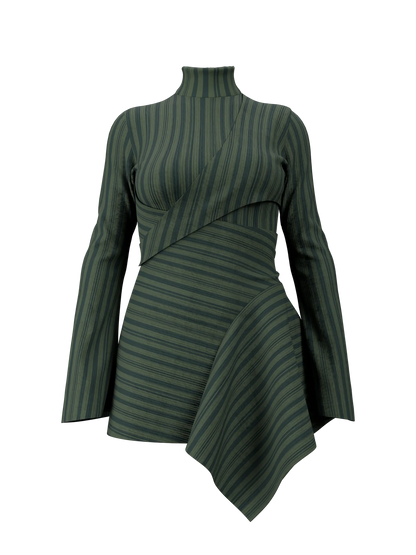 Striped Asymmetric Pleated Suit